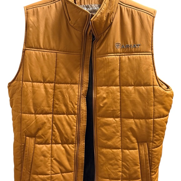 Ariat Men's Brown Quilted Vest - Picture 1 of 2